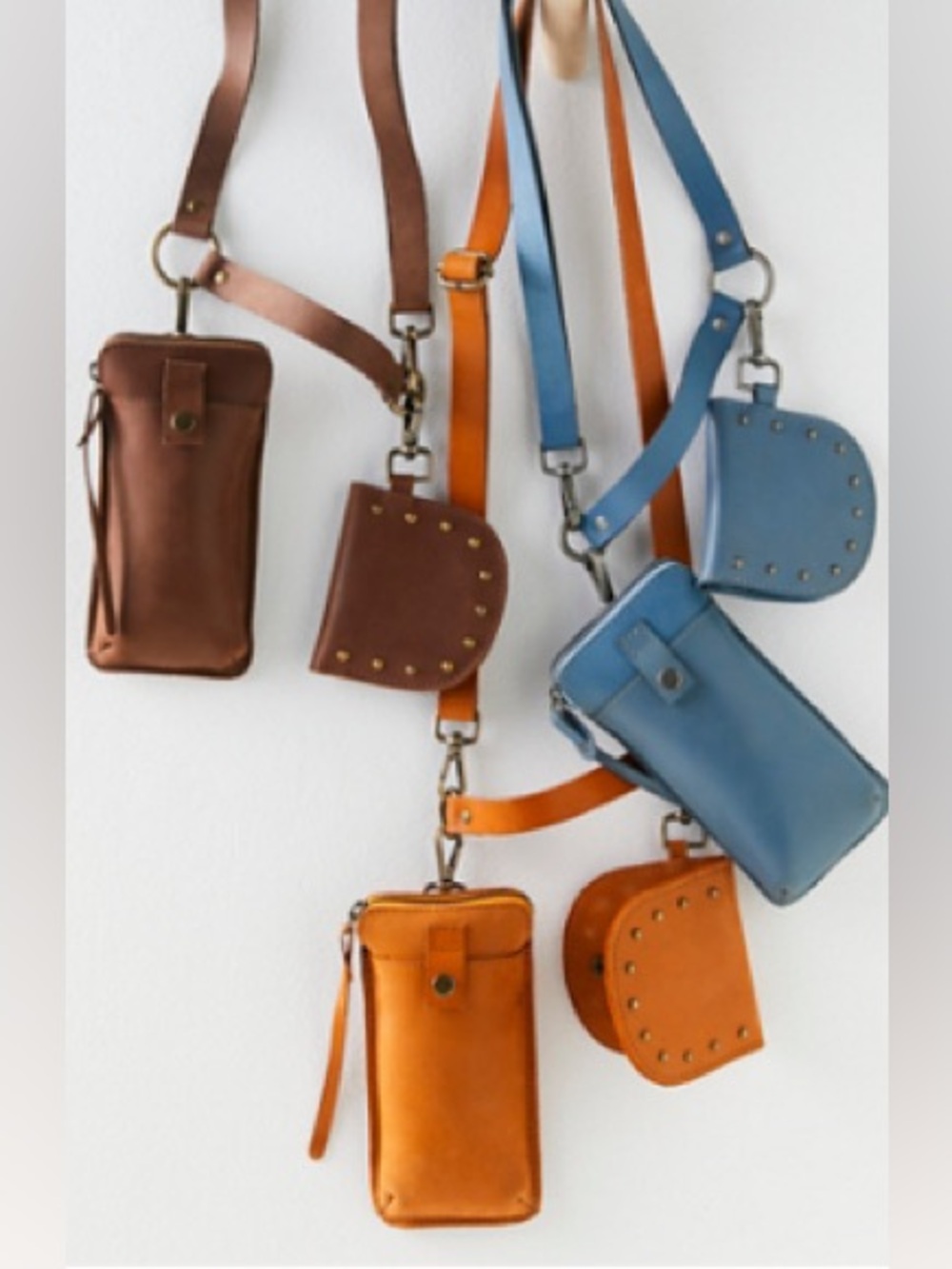 Free people Crossbody Leather Phone Bag in tan
